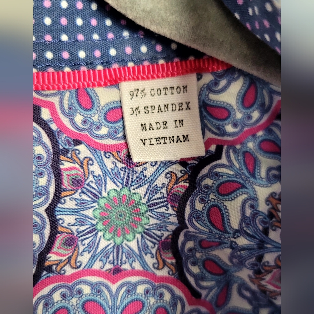 Society Of Threads Shirt Men – 2XL Blue Roosters Print Slim Fit Comfort Stretch - Picture 7 of 11